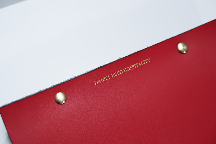 Felt Menu Holder: Leather & Wood Restaurant Menu Board