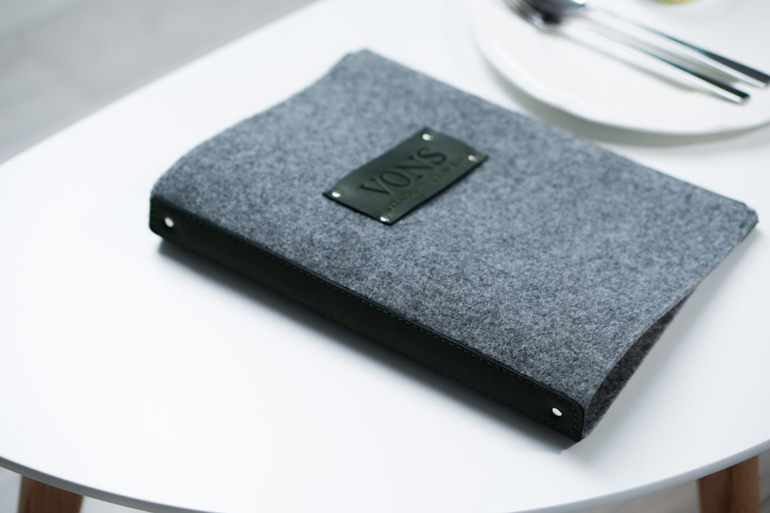 Leather Menu Cover with Ring Binder: Custom Embossed Restaurant Menu