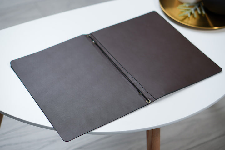Embossed Leather Menu Holder: Letter Size Restaurant Menu Cover