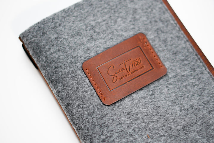 Felt & Leather Menu Holder: Customizable Restaurant Tabletop Display