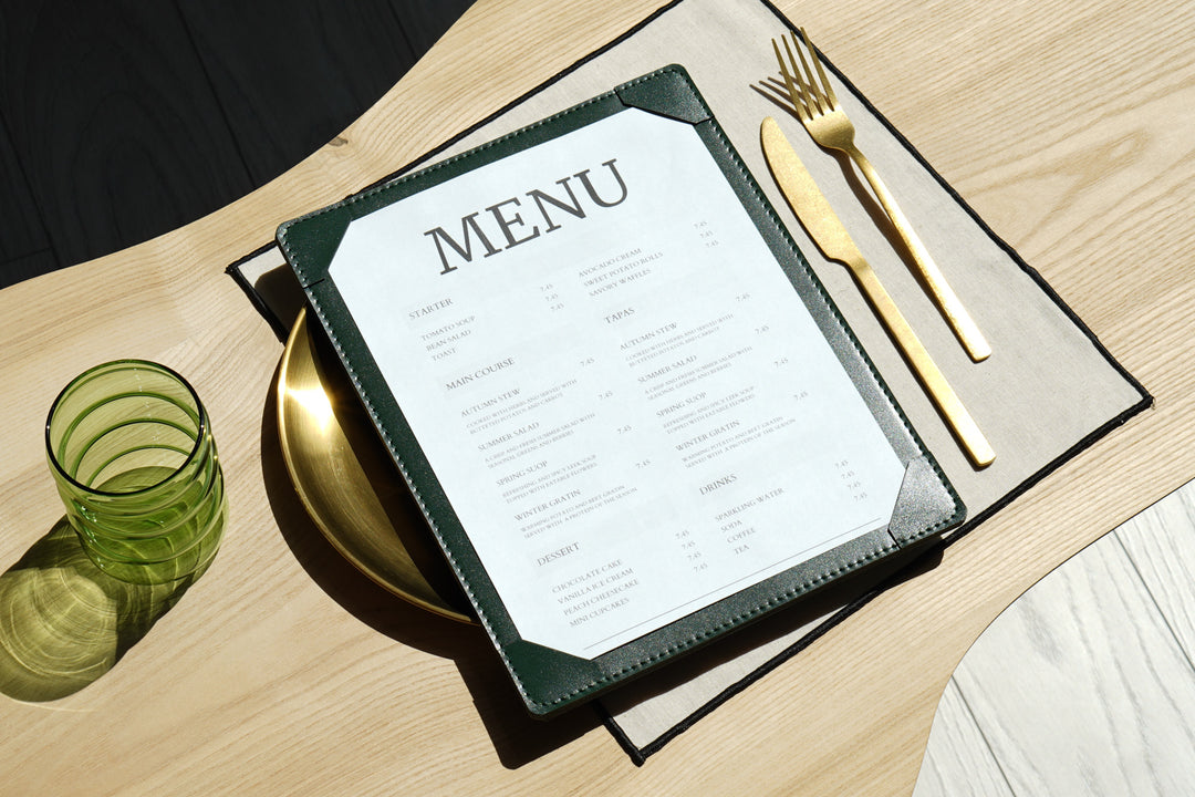 Personalized Leather Menu Holder: Restaurant Drink List Cover