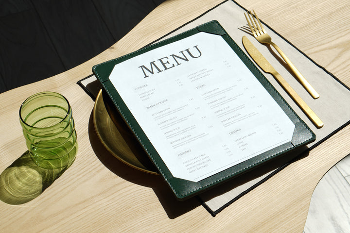 Personalized Leather Menu Holder: Restaurant Drink List Cover