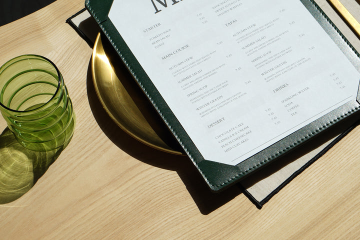 Personalized Leather Menu Holder: Restaurant Drink List Cover