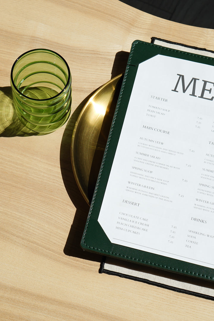 Personalized Leather Menu Holder: Restaurant Drink List Cover