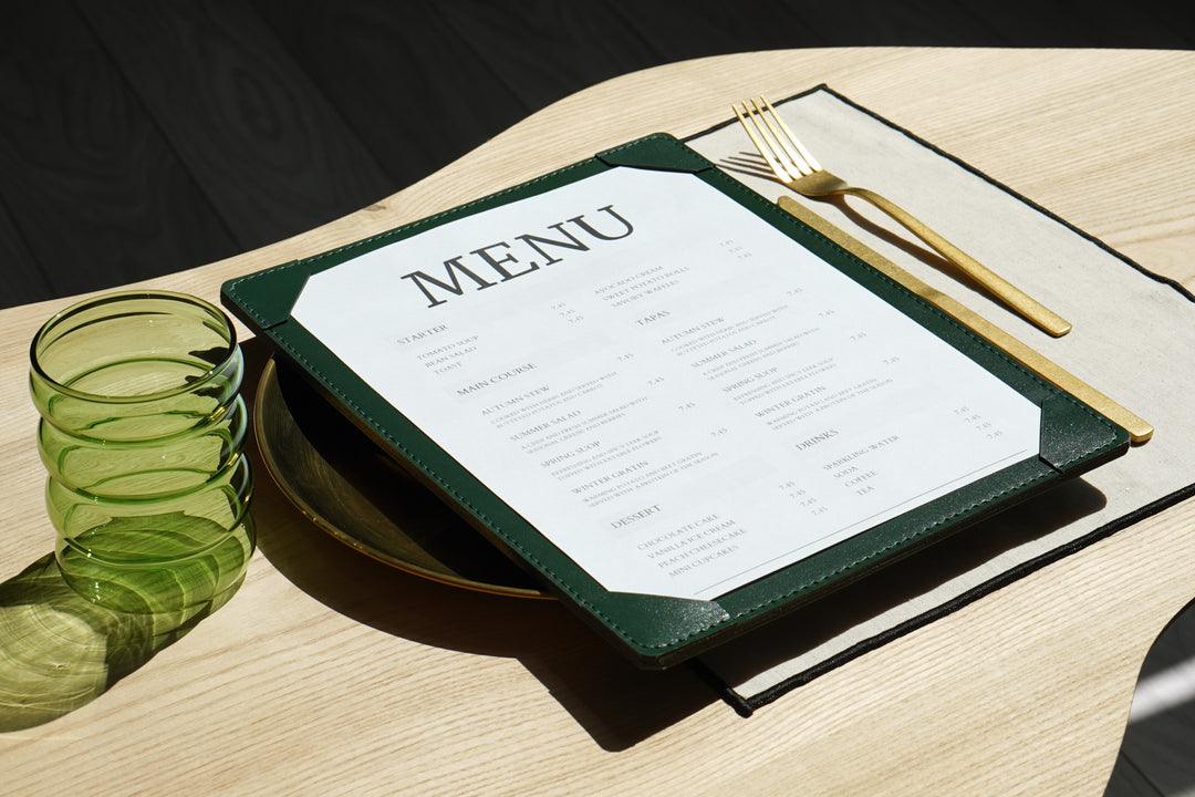 Personalized Leather Menu Holder: Restaurant Drink List Cover