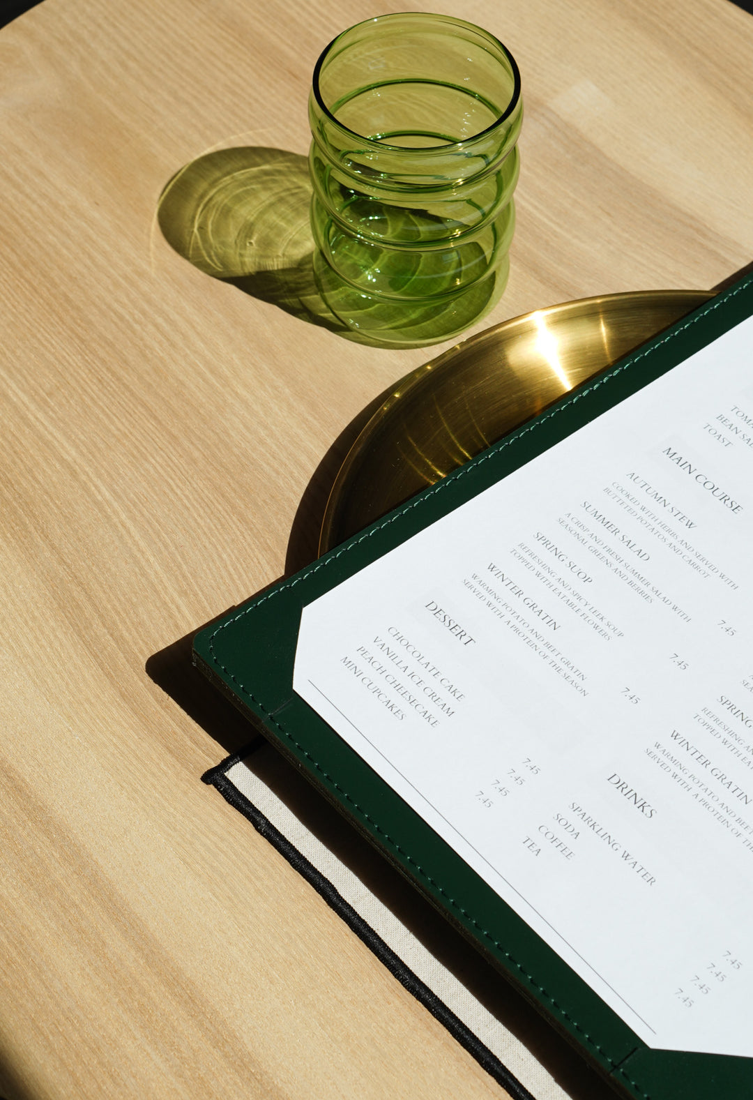 Personalized Leather Menu Holder: Restaurant Drink List Cover