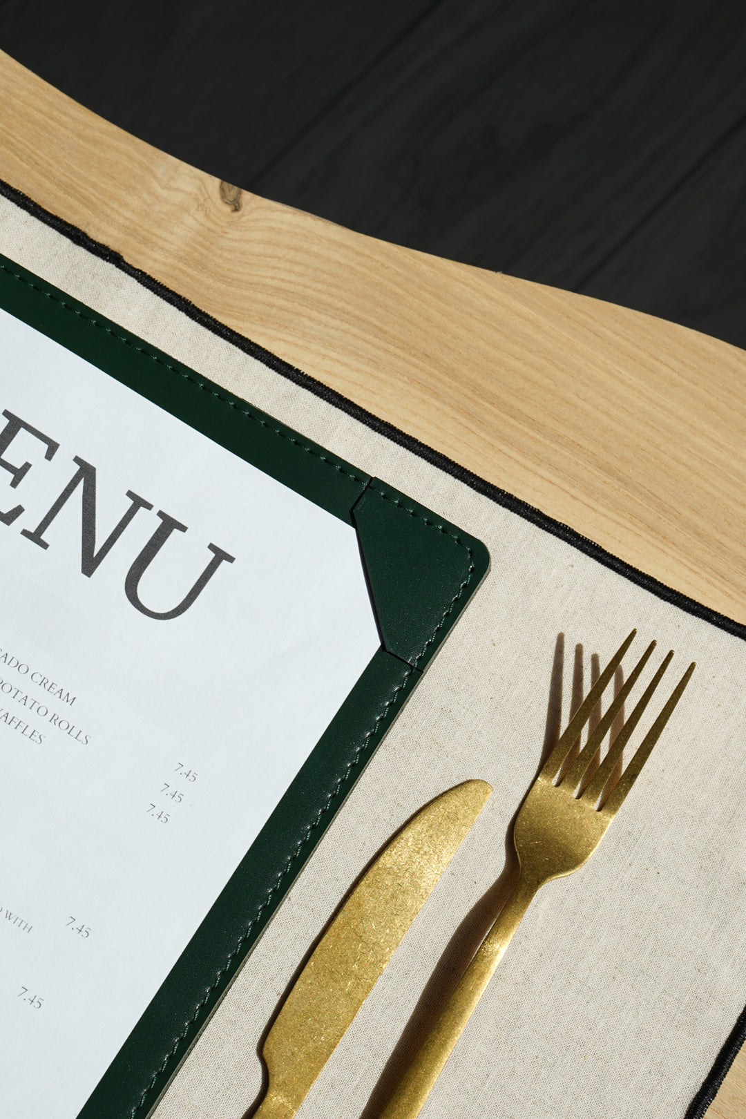 Personalized Leather Menu Holder: Restaurant Drink List Cover