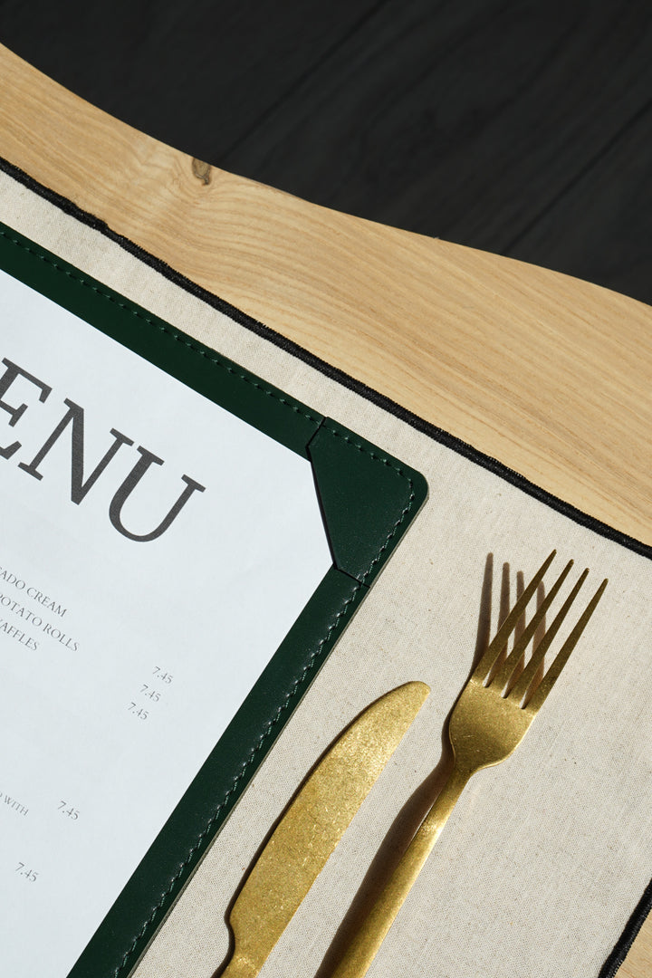 Personalized Leather Menu Holder: Restaurant Drink List Cover