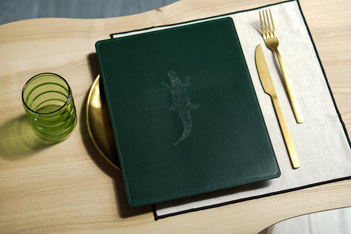 Personalized Leather Menu Holder: Restaurant Drink List Cover