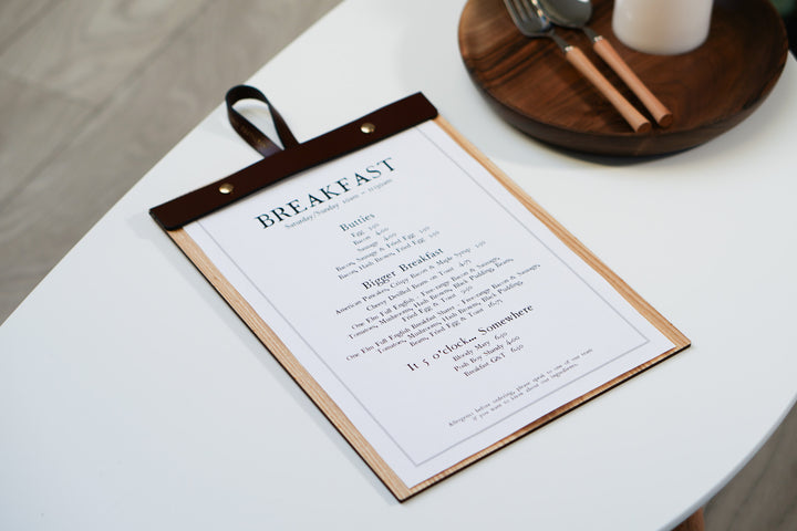 Custom Leather Menu Cover: Restaurant Menu Holder