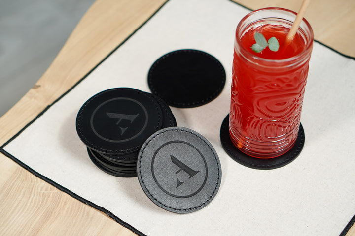 Personalized Leather Coasters: Engraved Logo, Corporate Gift