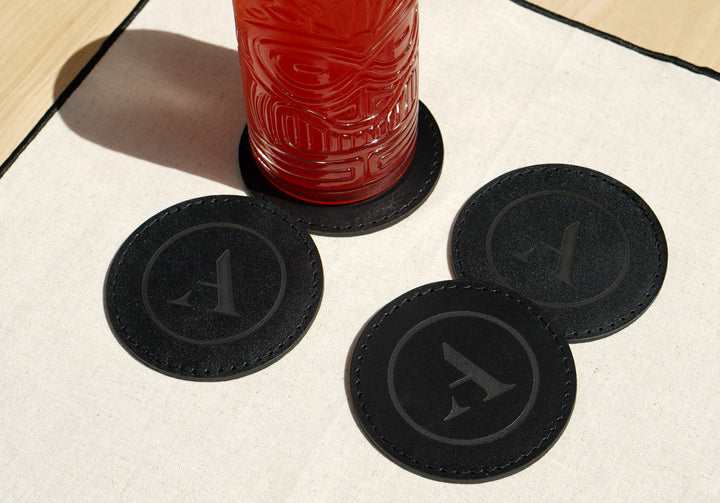 Personalized Leather Coasters: Engraved Logo, Corporate Gift