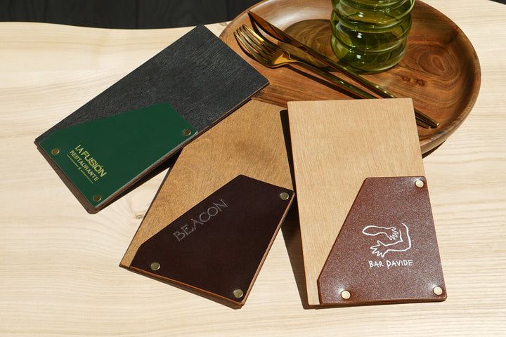 Handcrafted Wood Check Presenter - Personalize Your Dining Experience