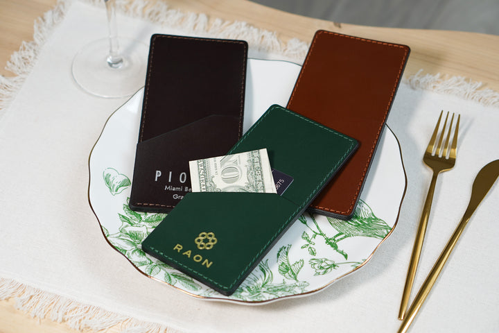 Leather Check Presenter with front Pocket – Customizable Restaurant Bill Holder