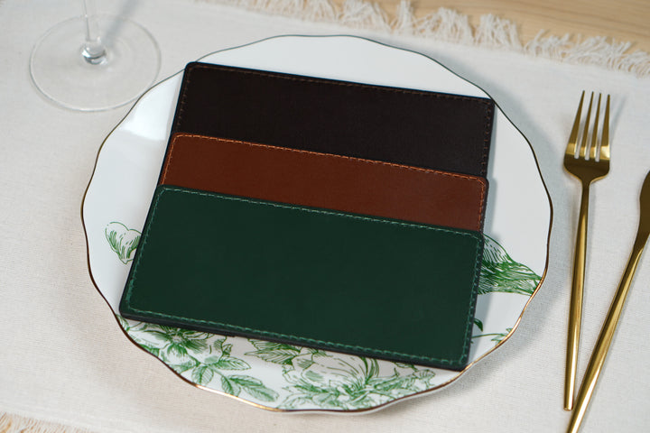 Leather Check Presenter with front Pocket – Customizable Restaurant Bill Holder