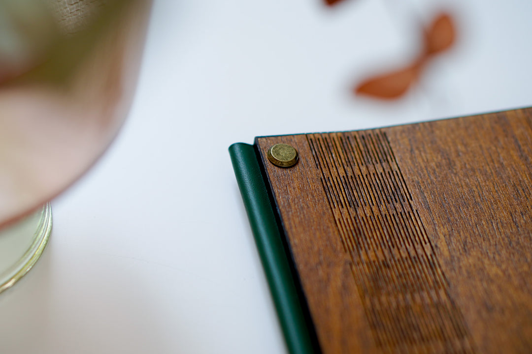 Leather & Wood Menu Cover: Custom Restaurant Menu Holder