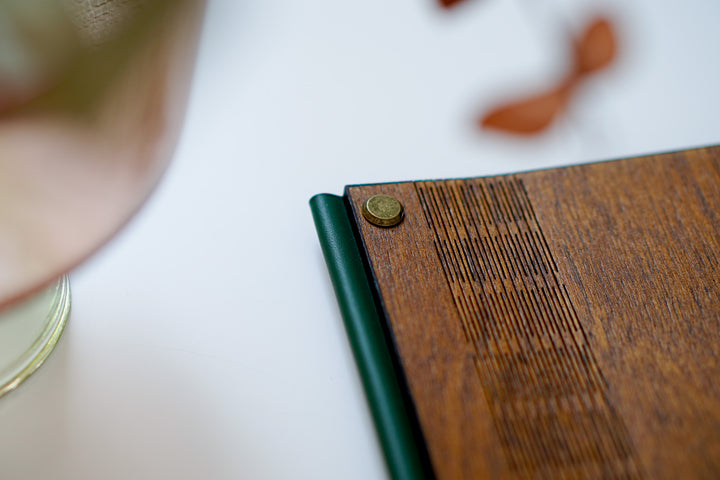 Leather & Wood Menu Cover: Custom Restaurant Menu Holder