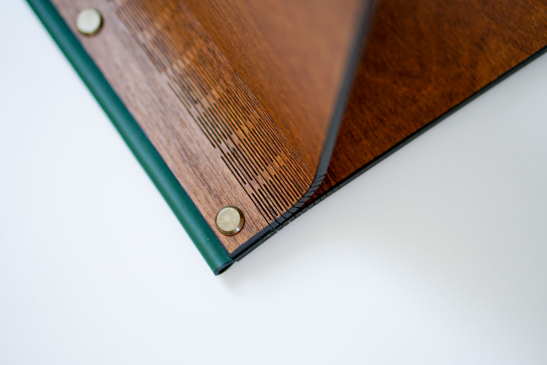 Leather & Wood Menu Cover: Custom Restaurant Menu Holder