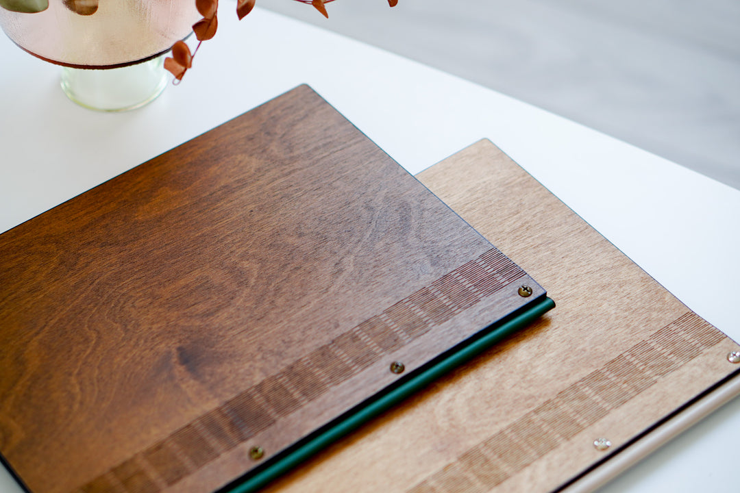 Leather & Wood Menu Cover: Custom Restaurant Menu Holder