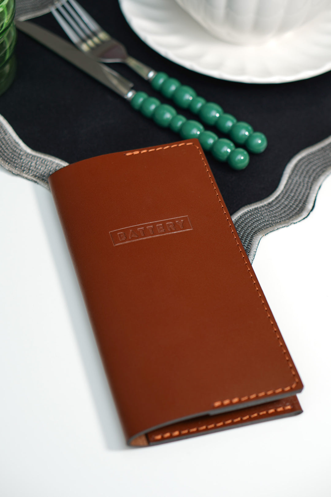 Custom Leather Bill Presenter – Server Wallet with Logo