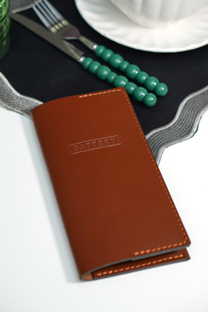 Custom Leather Bill Presenter – Server Wallet with Logo