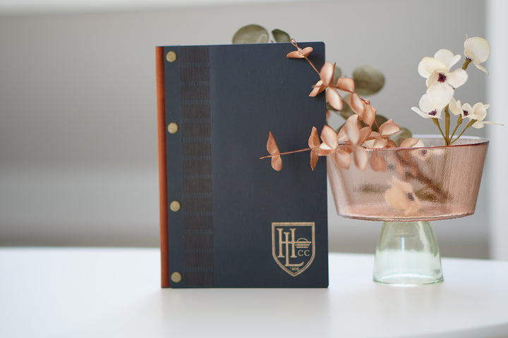 Custom Leather Menu Cover: Wooden Restaurant Menu Folder