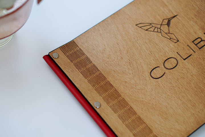 Custom Wooden Menu Cover: Leather Restaurant Menu Holder