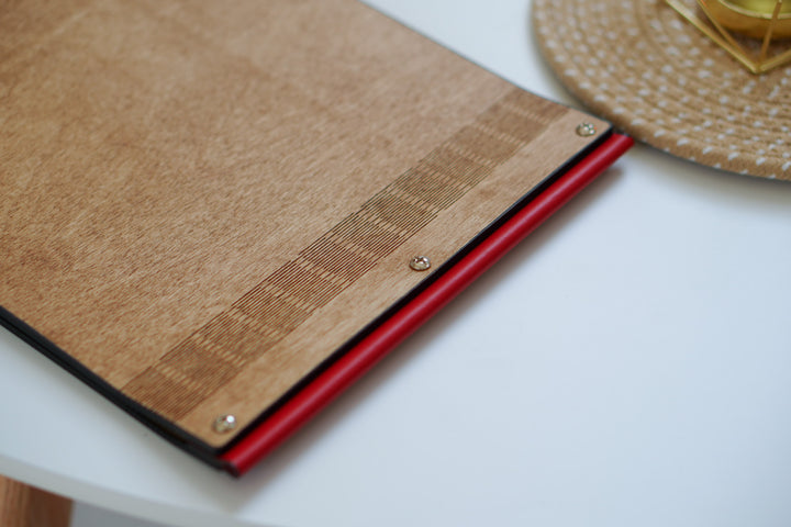 Custom Wooden Menu Cover: Leather Restaurant Menu Holder