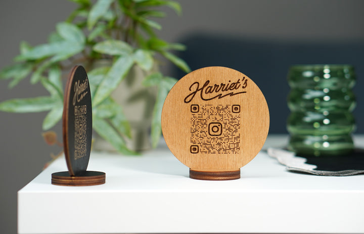 Personalized Wooden QR Code Menu Sign