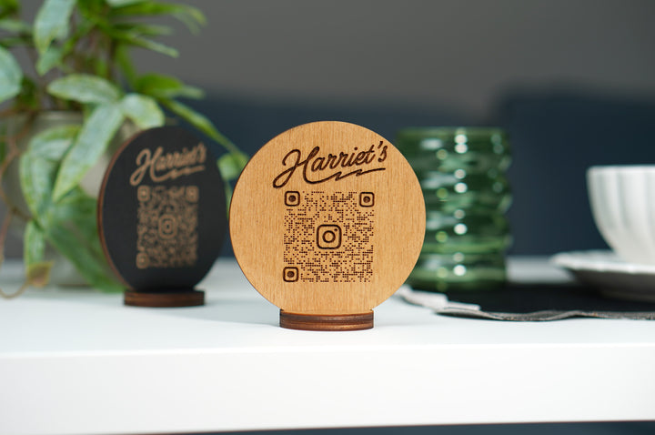Personalized Wooden QR Code Menu Sign