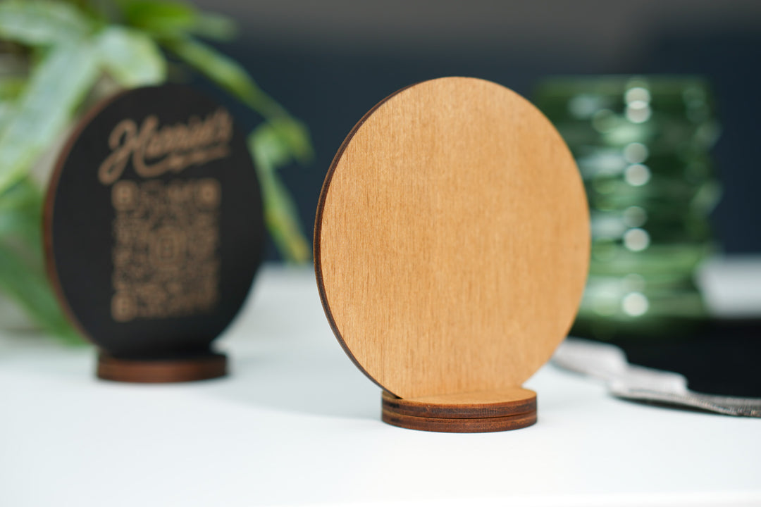 Personalized Wooden QR Code Menu Sign