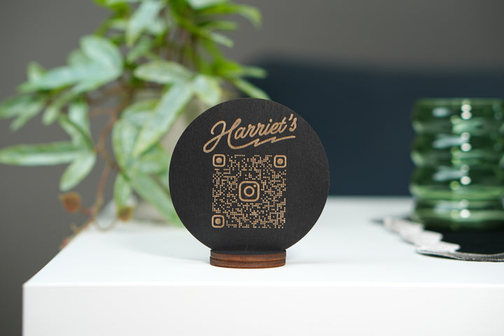Personalized Wooden QR Code Menu Sign
