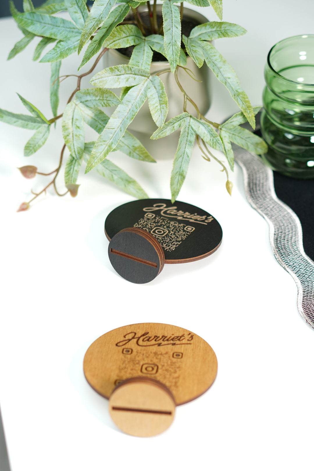 Personalized Wooden QR Code Menu Sign