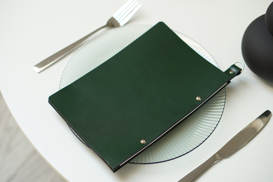 Embossed Leather Menu Cover: Restaurant Bar Menu Holder