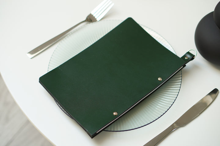 Embossed Leather Menu Cover: Restaurant Bar Menu Holder