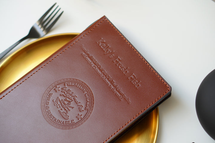 Embossed Leather Menu Holder, Restaurant Menu Cover