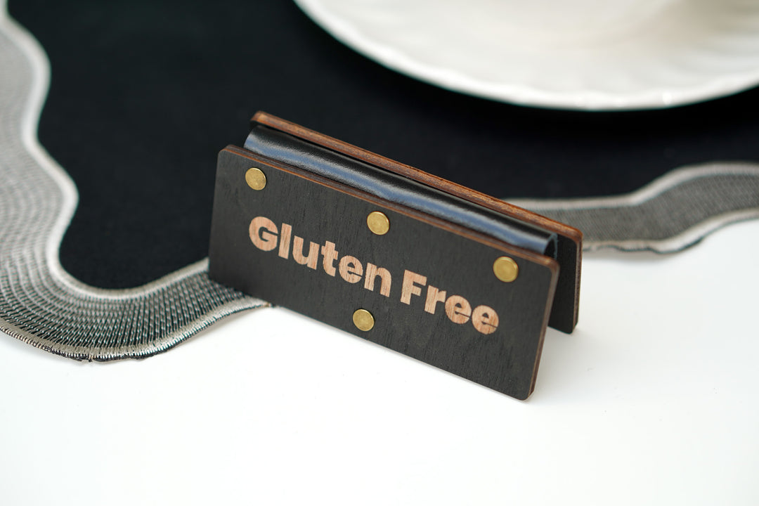 Personalized Wooden Table Sign with Vintage Leather