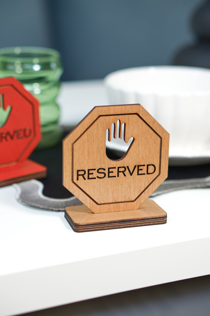 Reserved Sign, Personalized Wooden Table Sign, Wooden Reserved Table Stand