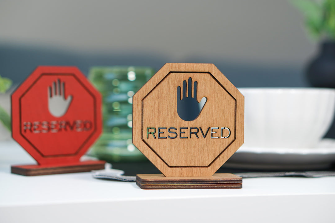 Reserved Sign, Personalized Wooden Table Sign, Wooden Reserved Table Stand