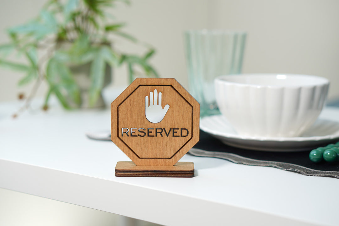 Reserved Sign, Personalized Wooden Table Sign, Wooden Reserved Table Stand