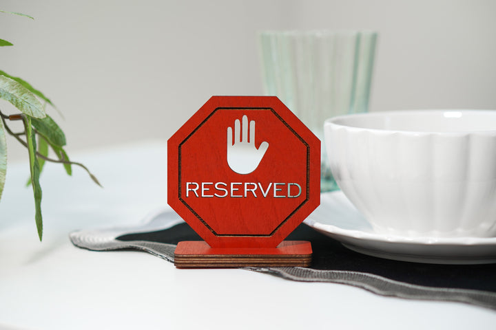 Reserved Sign, Personalized Wooden Table Sign, Wooden Reserved Table Stand