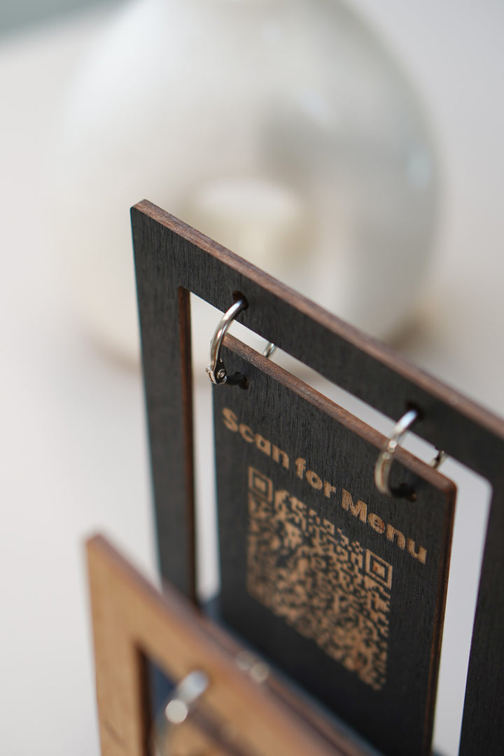 Personalized Wooden QR Code Menu Sign