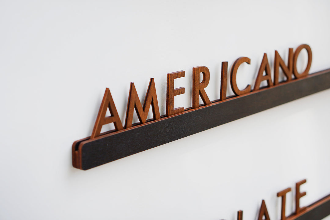Wood Menu Board Letters: Birch HDF