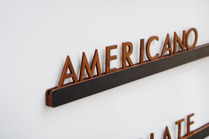 Wood Menu Board Letters: Birch HDF