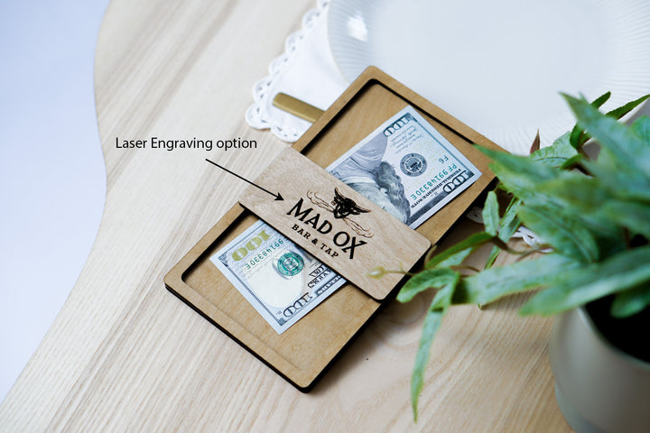 Engraved Wood Check Presenter: Custom Restaurant Bill Holder