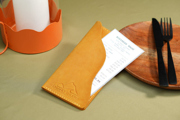 Personalized Leather Check Holder