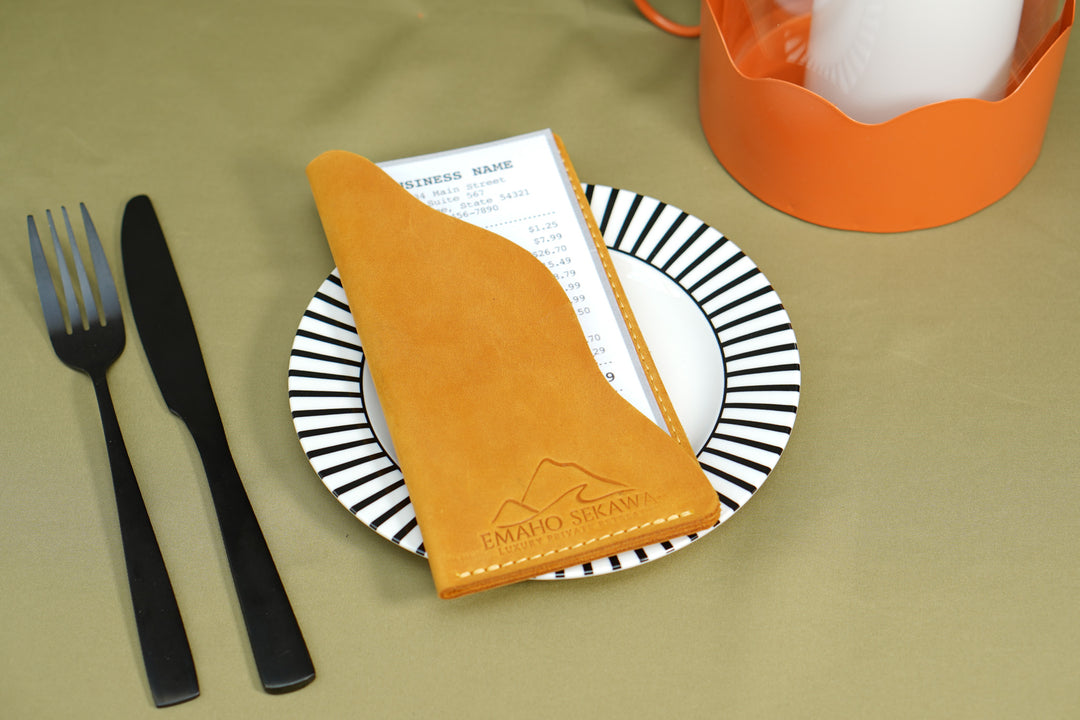 Personalized Leather Check Holder