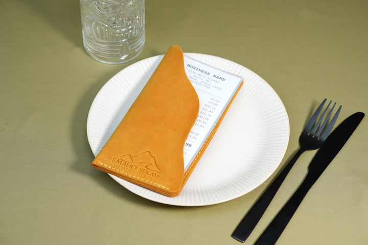 Personalized Leather Check Holder