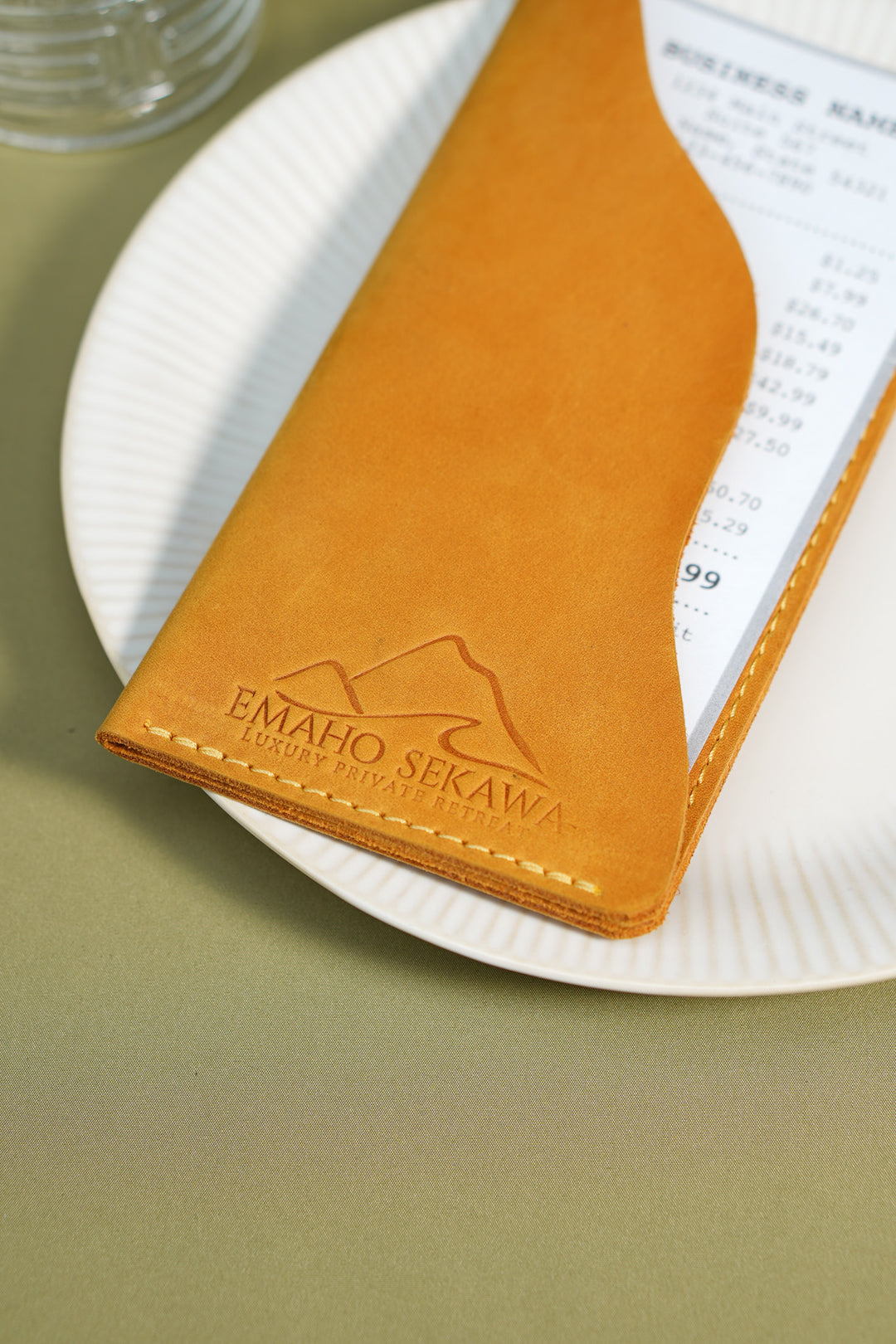 Personalized Leather Check Holder