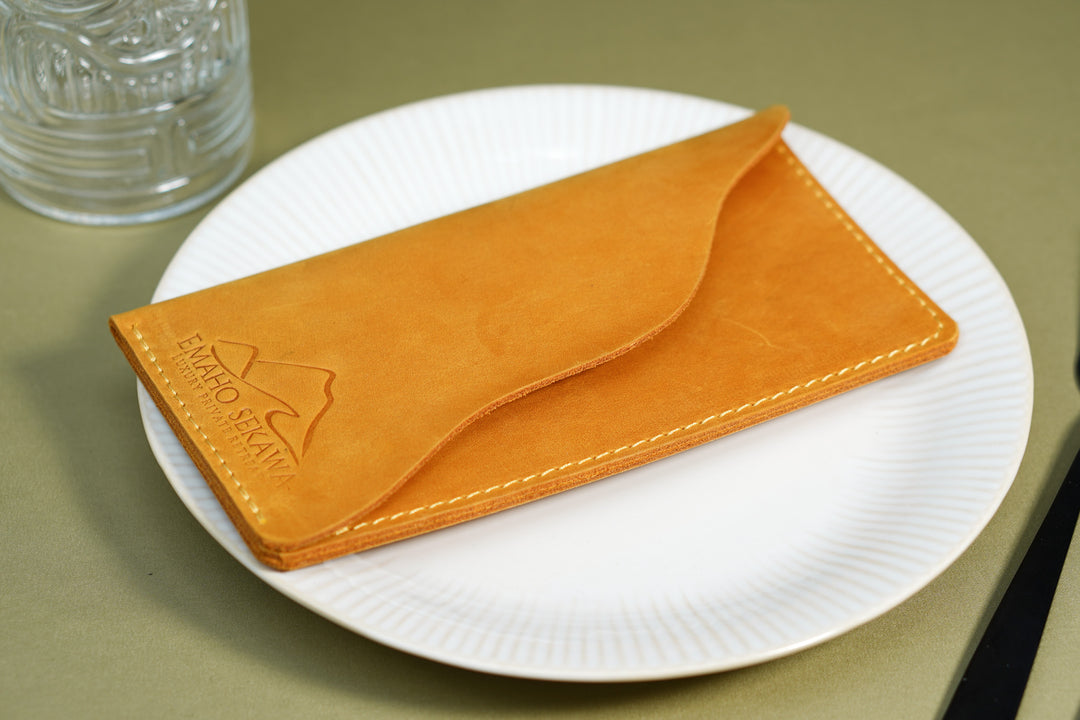 Personalized Leather Check Holder